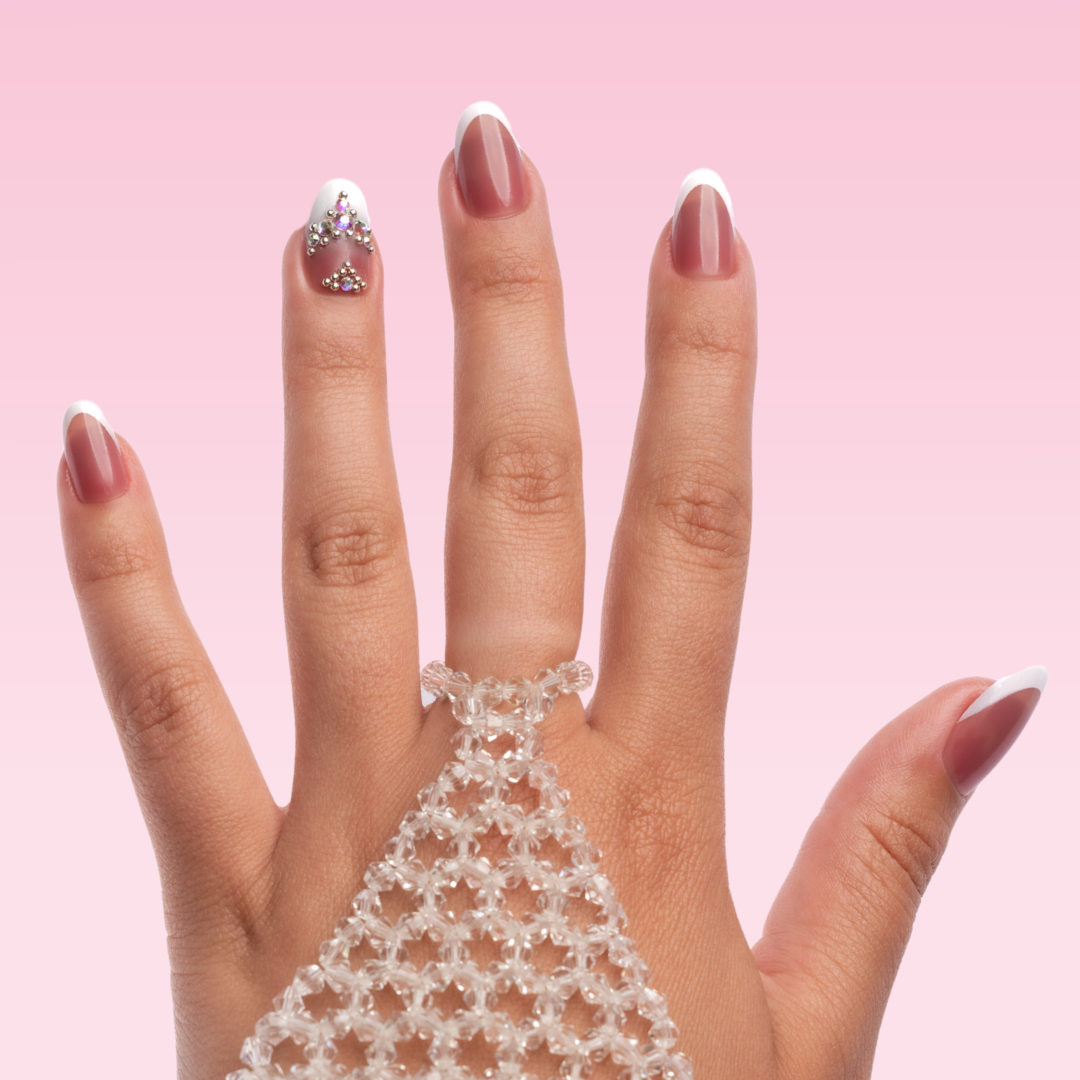 French Stone Rounded Short Press-On Nails