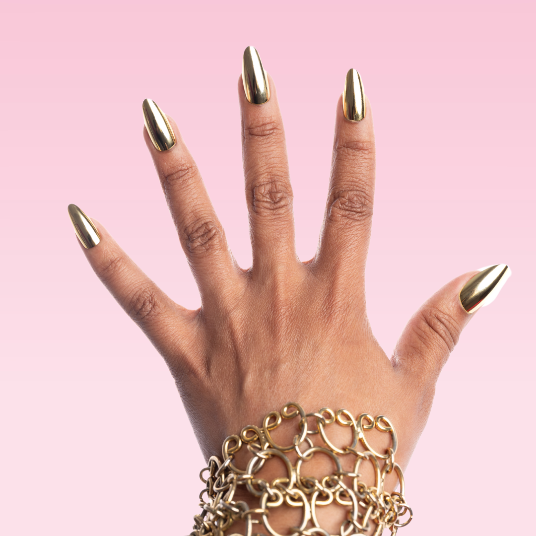 24 Karat Gold Almond Medium Press-On Nails