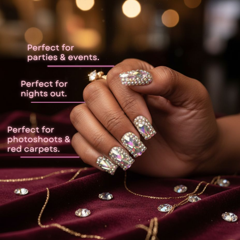 Icy Short Square Press-On Nails