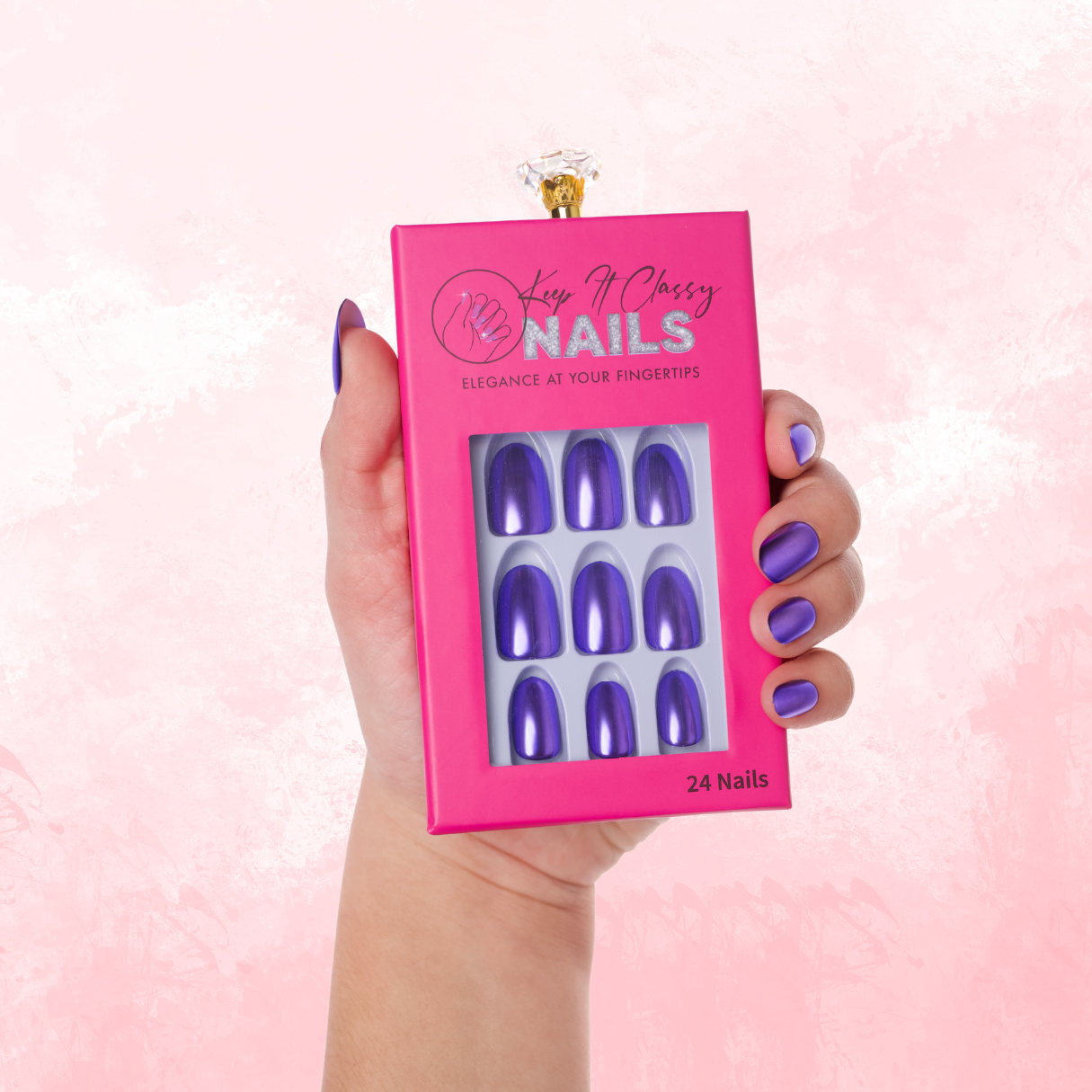 Purple Rain Chrome Almond Press-On Nails