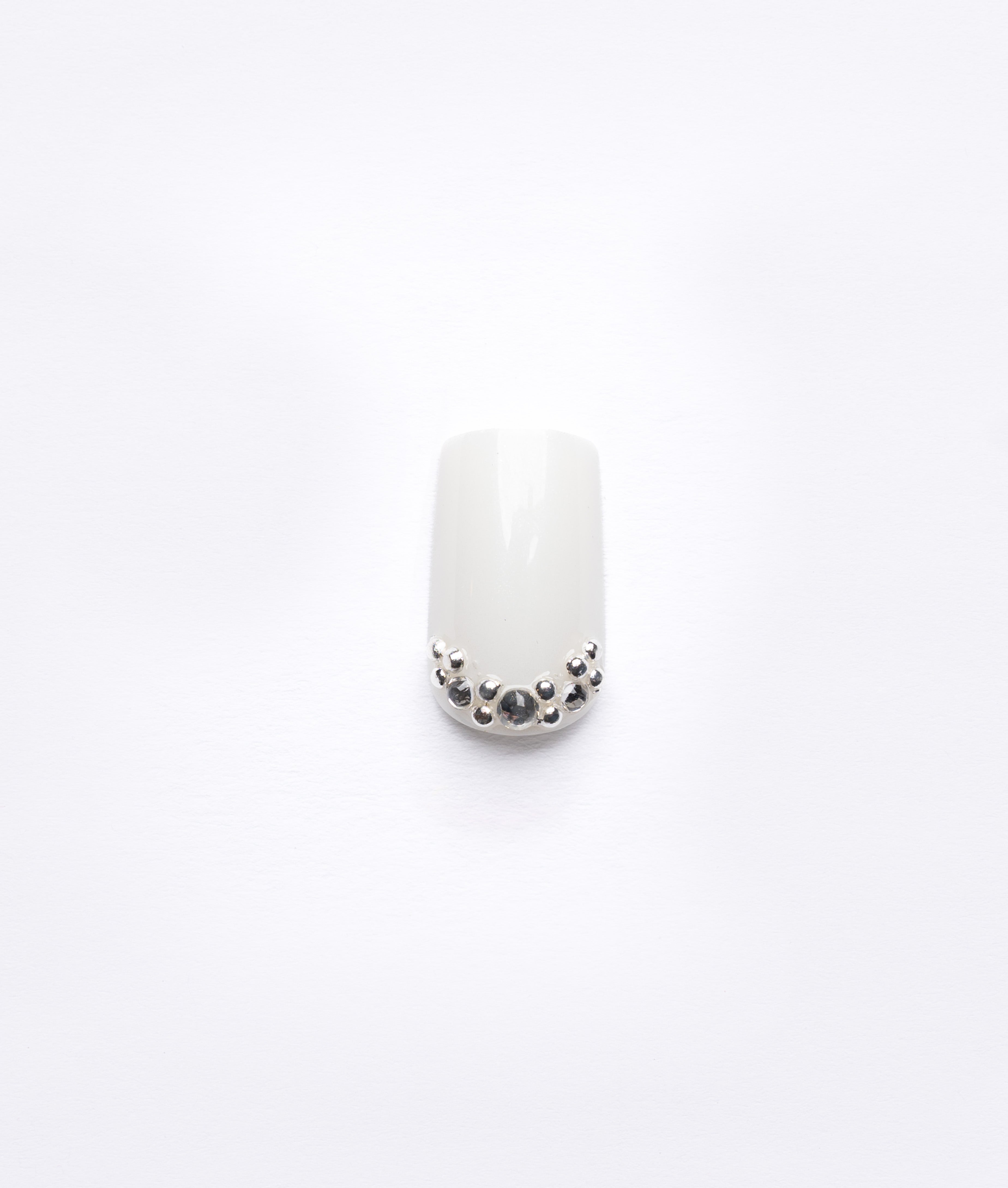 Shiny Pearl/Glitter Square Press-On Nails