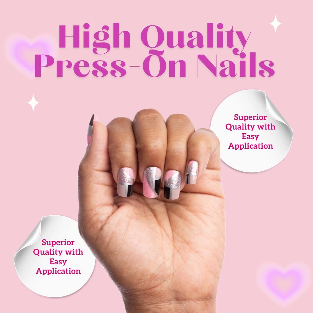 Fly Girl Square Oval Press-On Nails