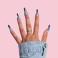 Blue Jean Long Coffin Press-On Nails