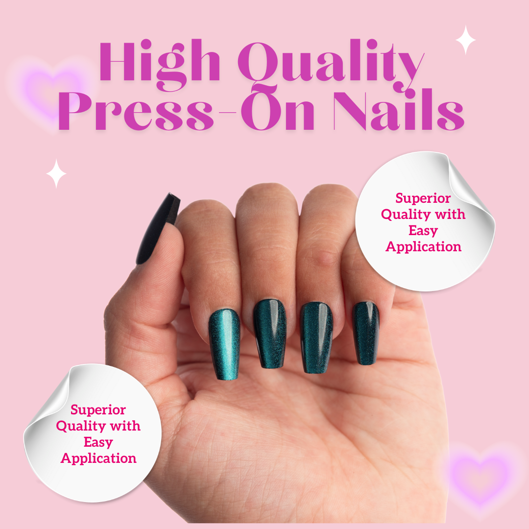 Fluorescent Aqua Ballerina Press-On Nails