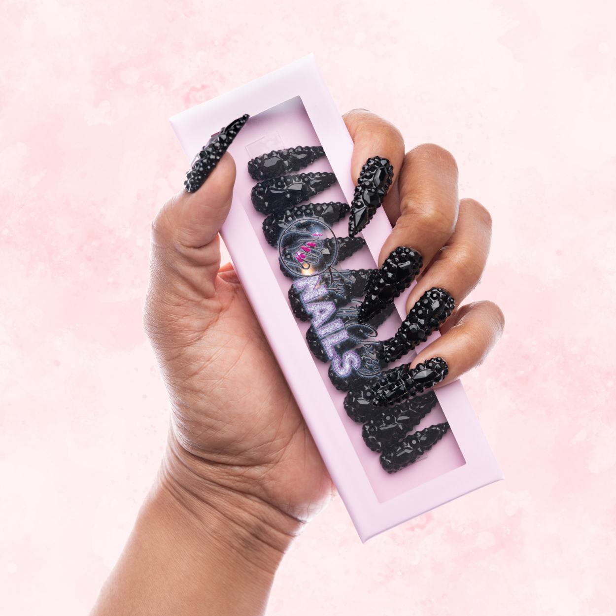 Black Caviar Stiletto Press-On Nails