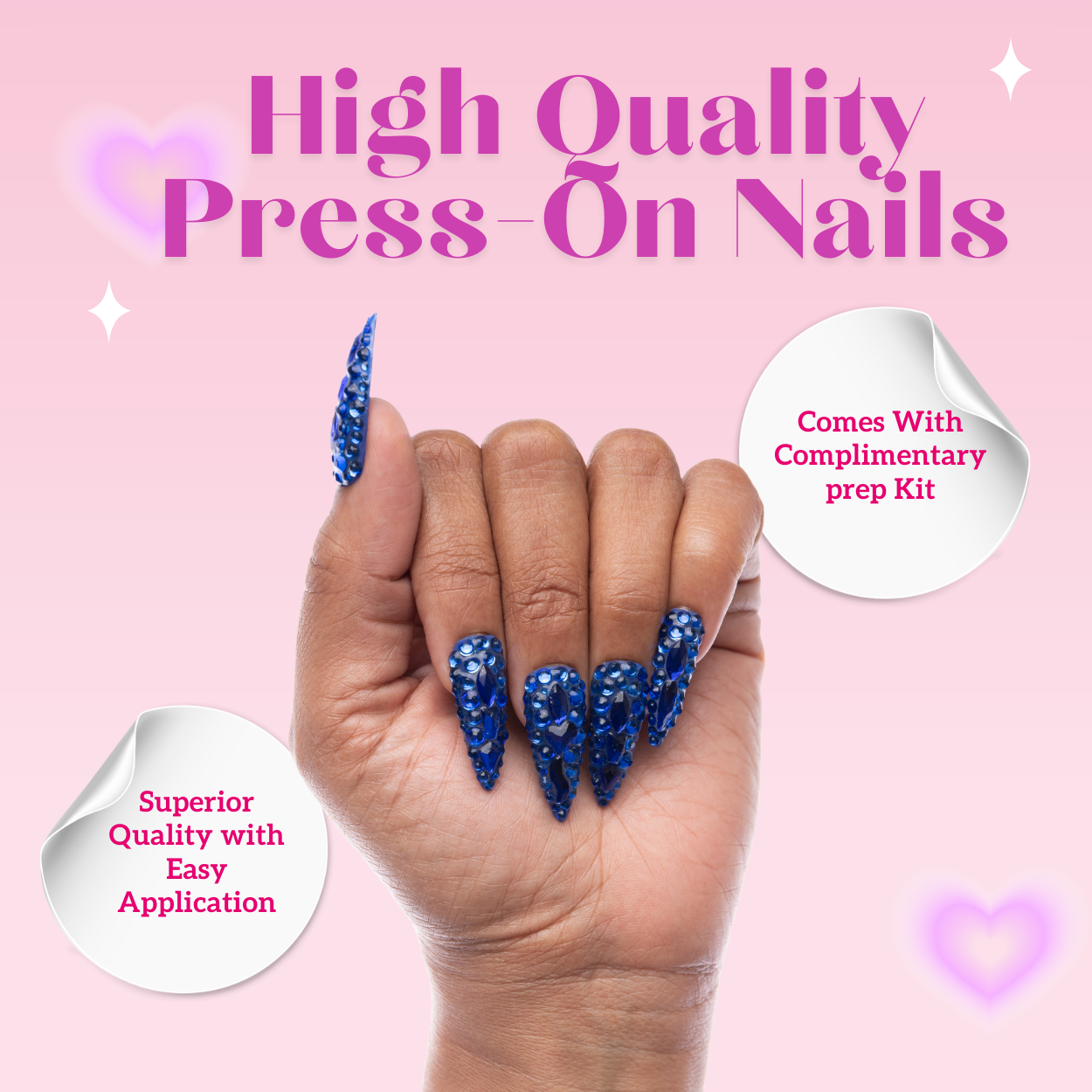 Nipsey Blue Stiletto Press-On Nails