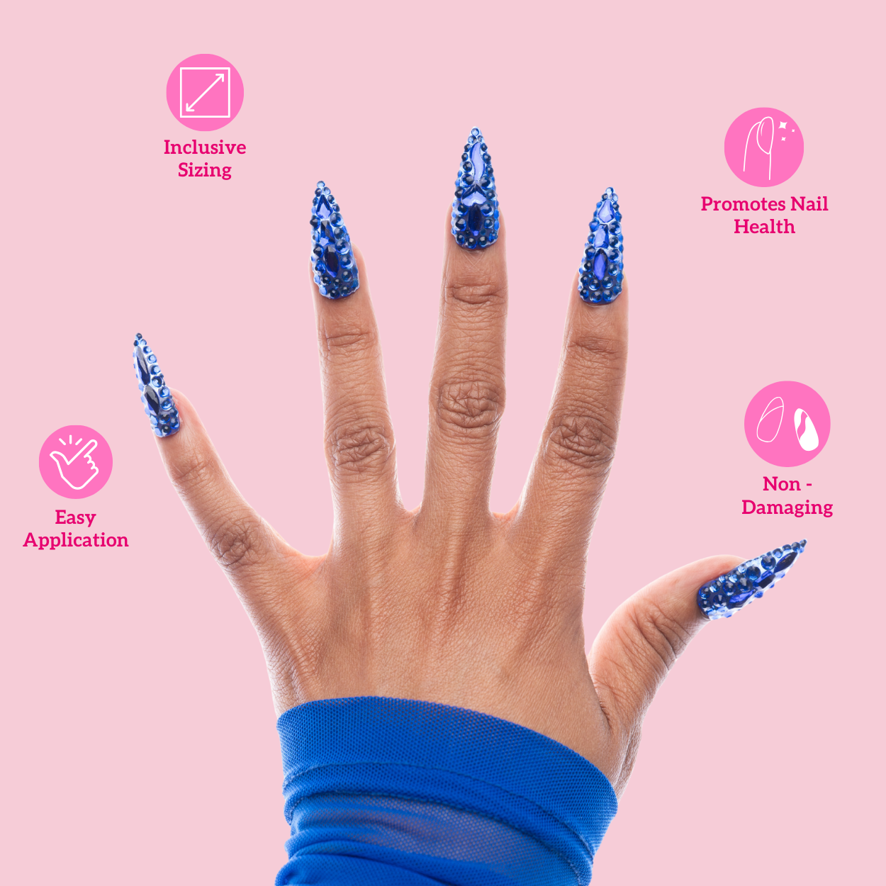 Nipsey Blue Stiletto Press-On Nails
