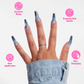 Blue Jeans Long Coffin Press-On Nails