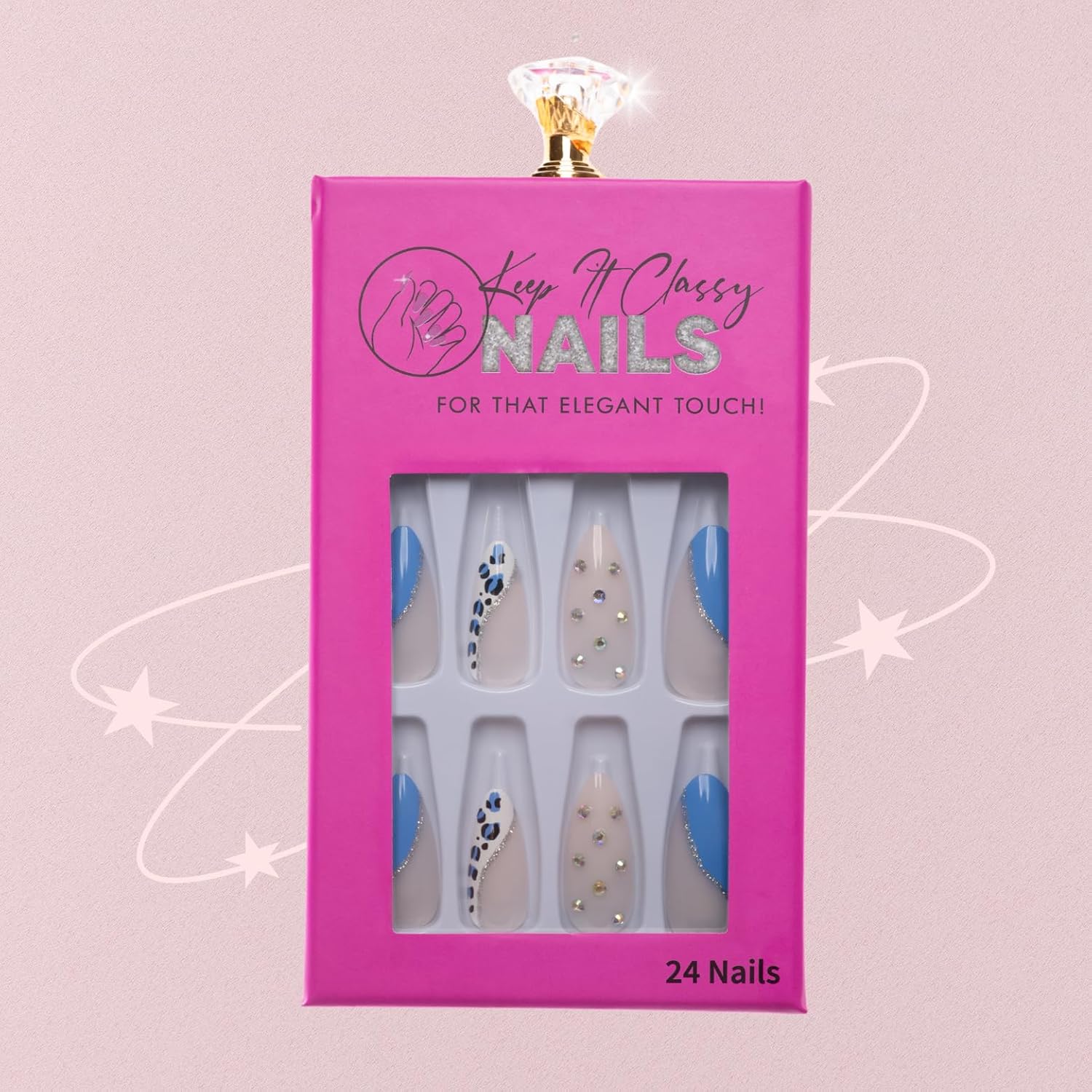 Blue White Sky Mountain Peak Press-On Nails