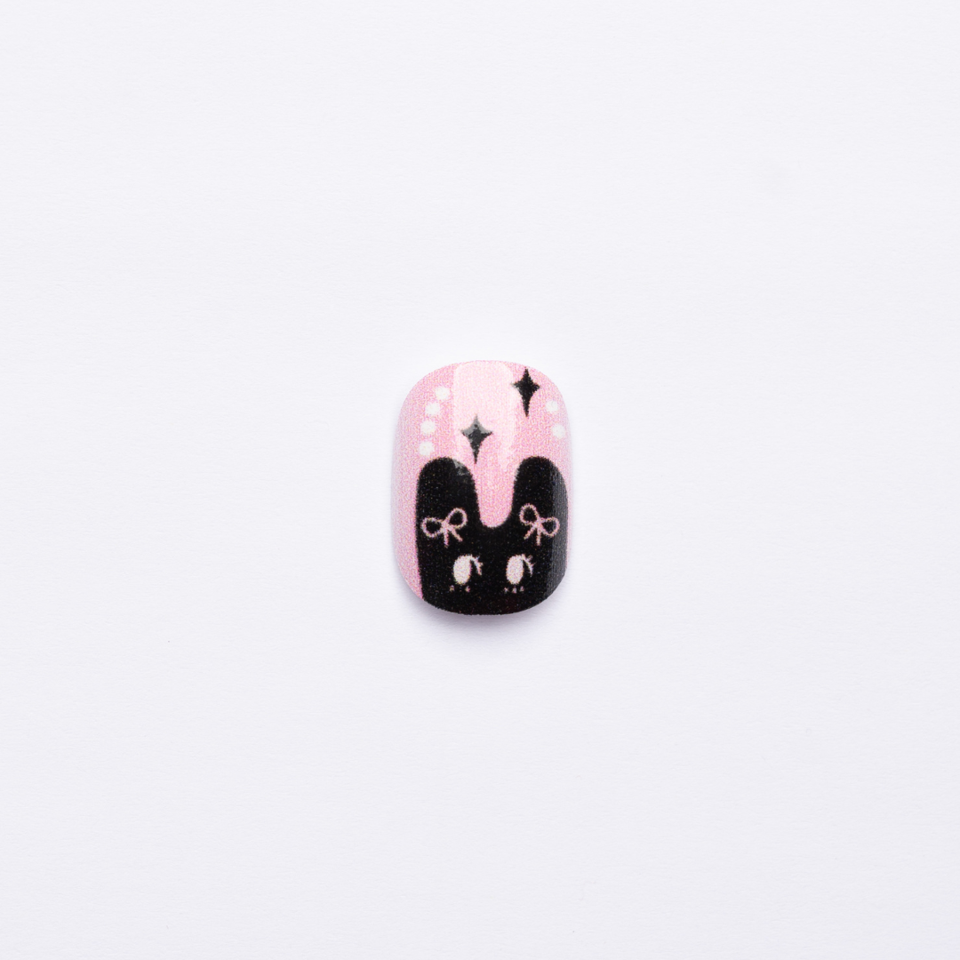 Bunny Hearts Kids Press-On Nails