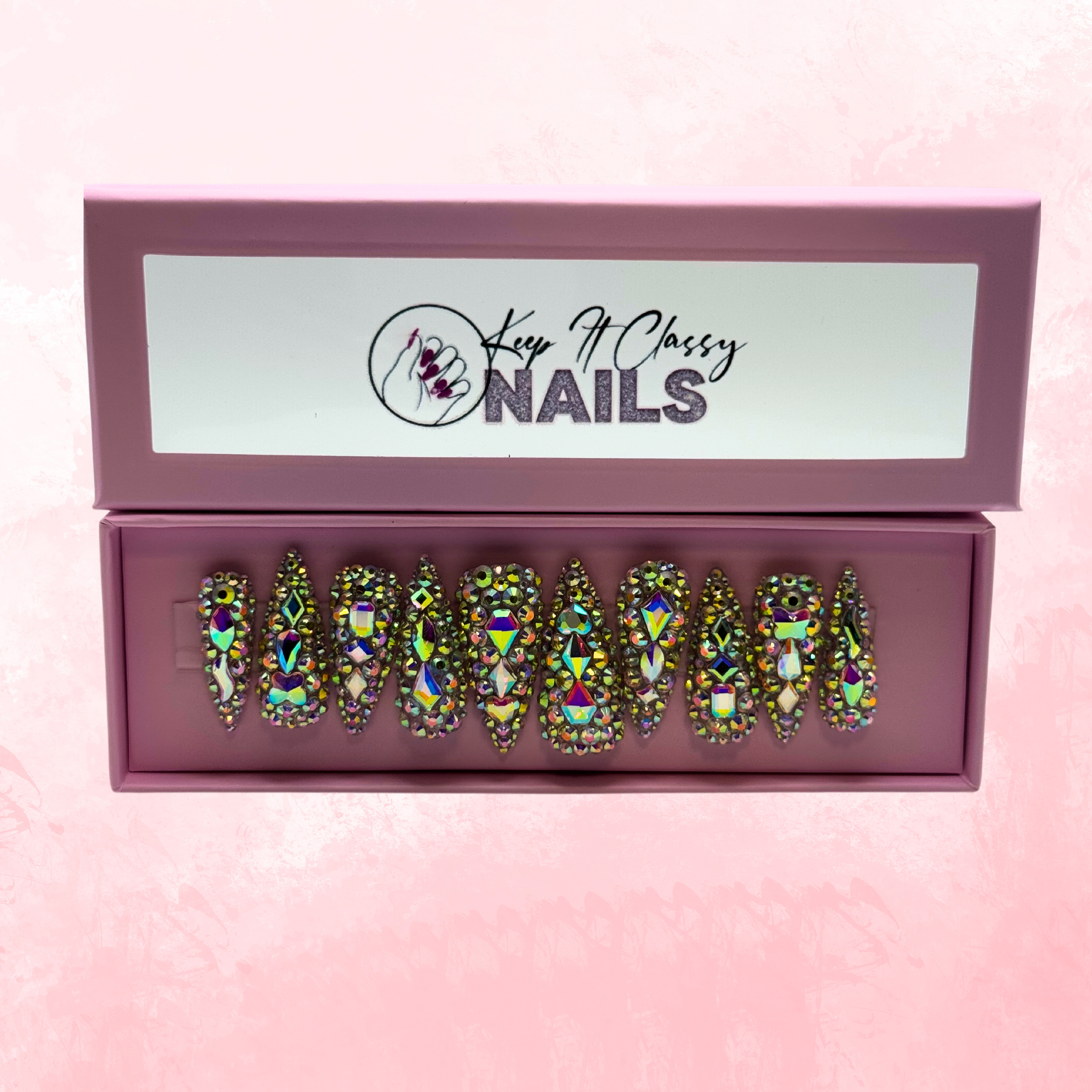 Disco Ball Stiletto Press-On Nails