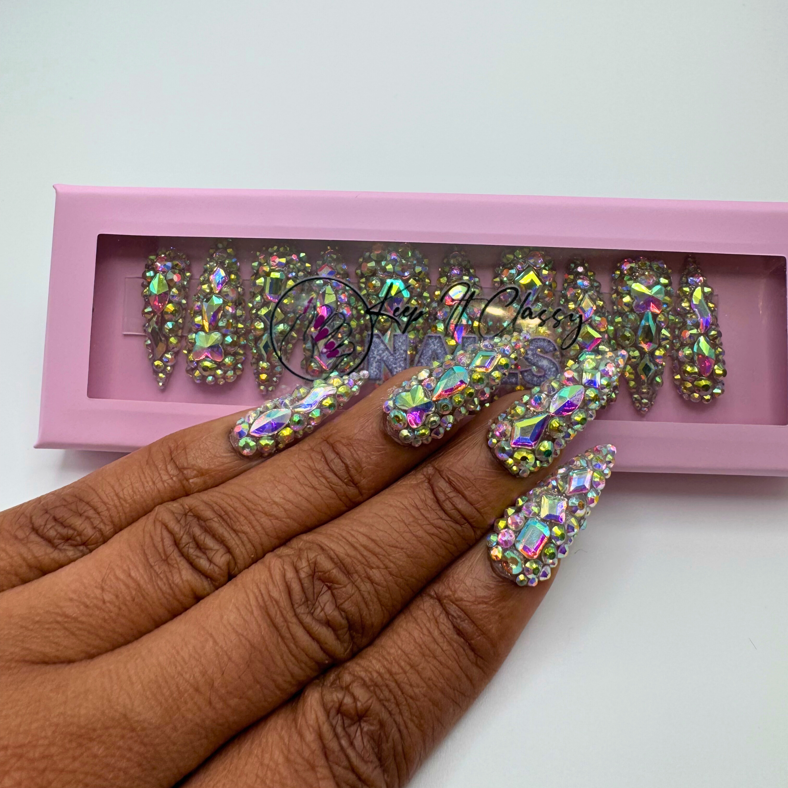 Disco Ball Stiletto Press-On Nails