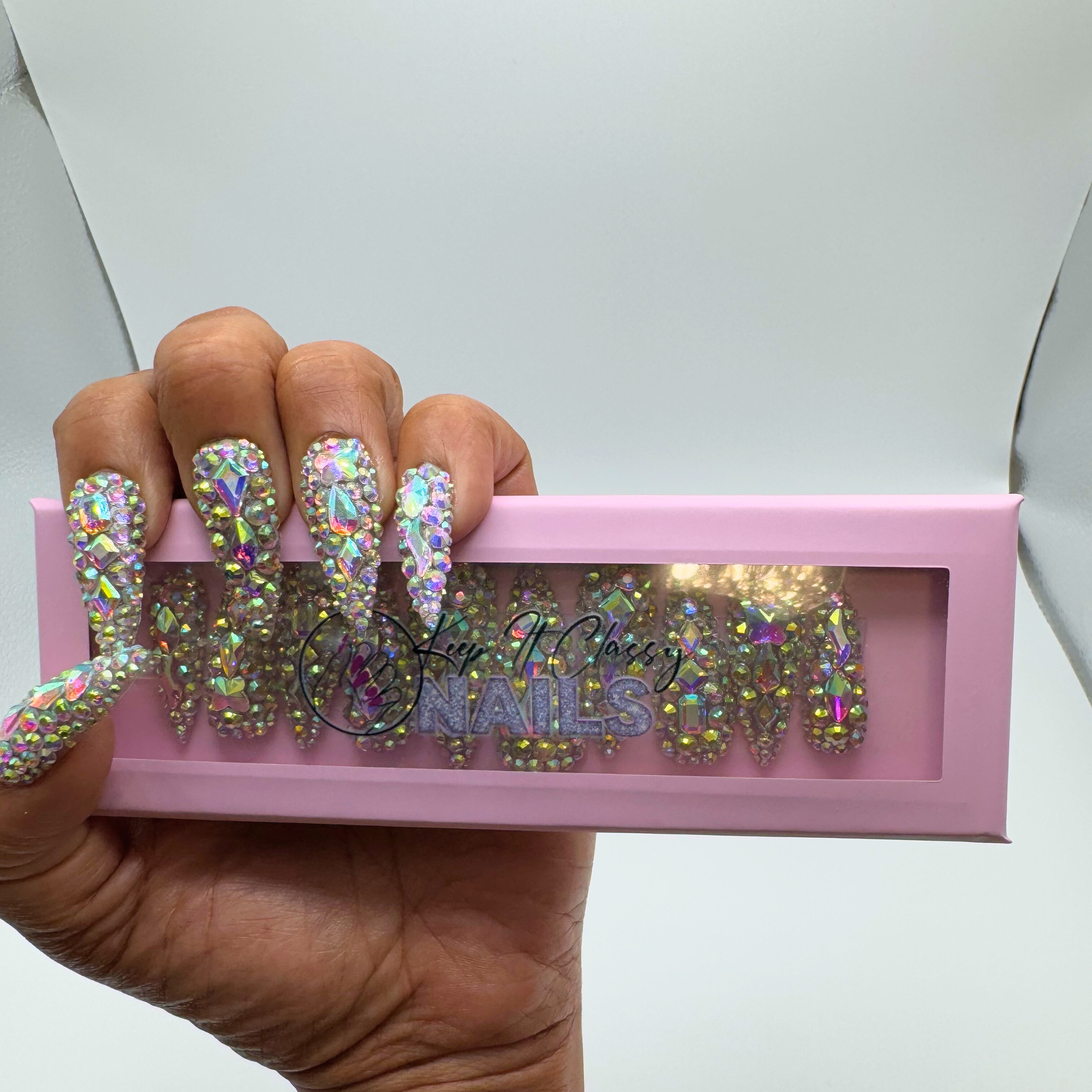 Disco Ball Stiletto Press-On Nails