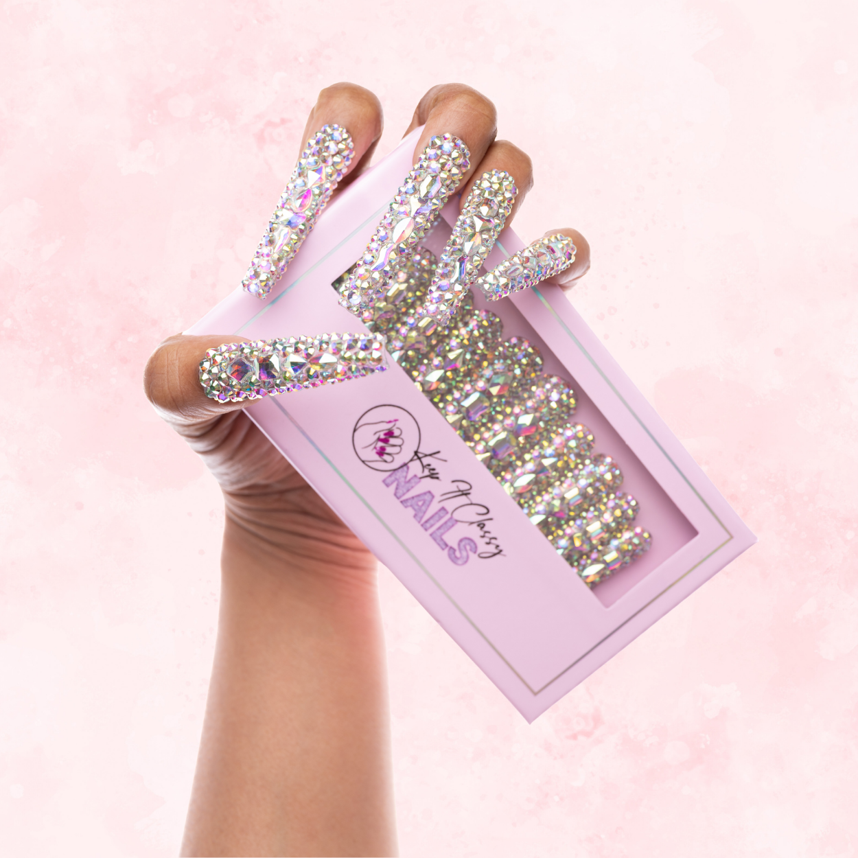 Icy Queen Coffin Extra Long Press-On Nails