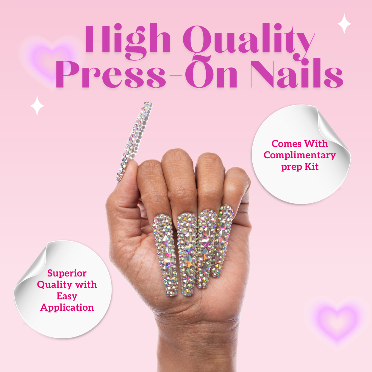 Icy Queen Coffin Extra Long Press-On Nails