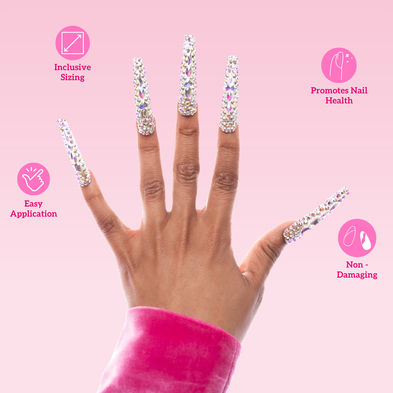 Icy Queen Coffin Extra Long Press-On Nails
