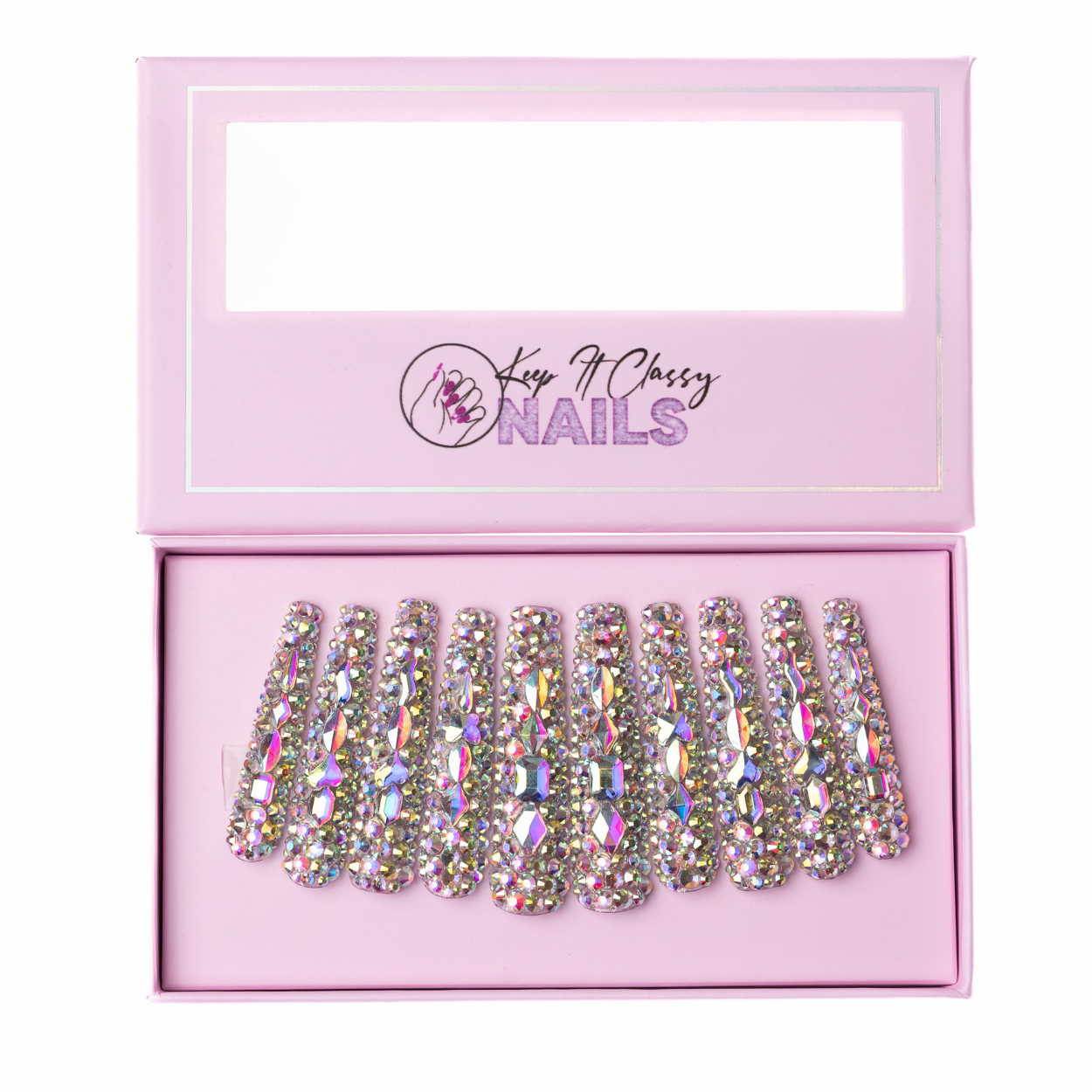 Icy Queen Coffin Extra Long Press-On Nails
