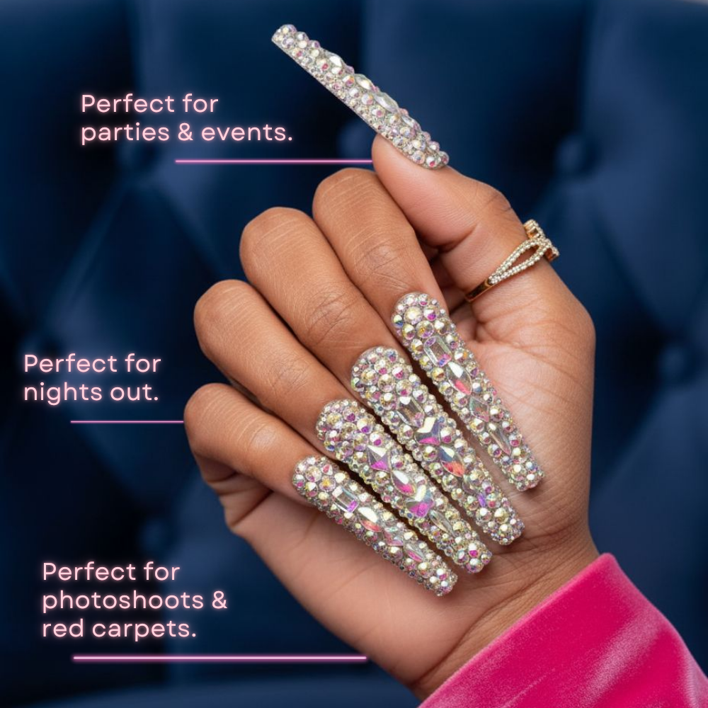 Icy Queen Coffin Extra Long Press-On Nails
