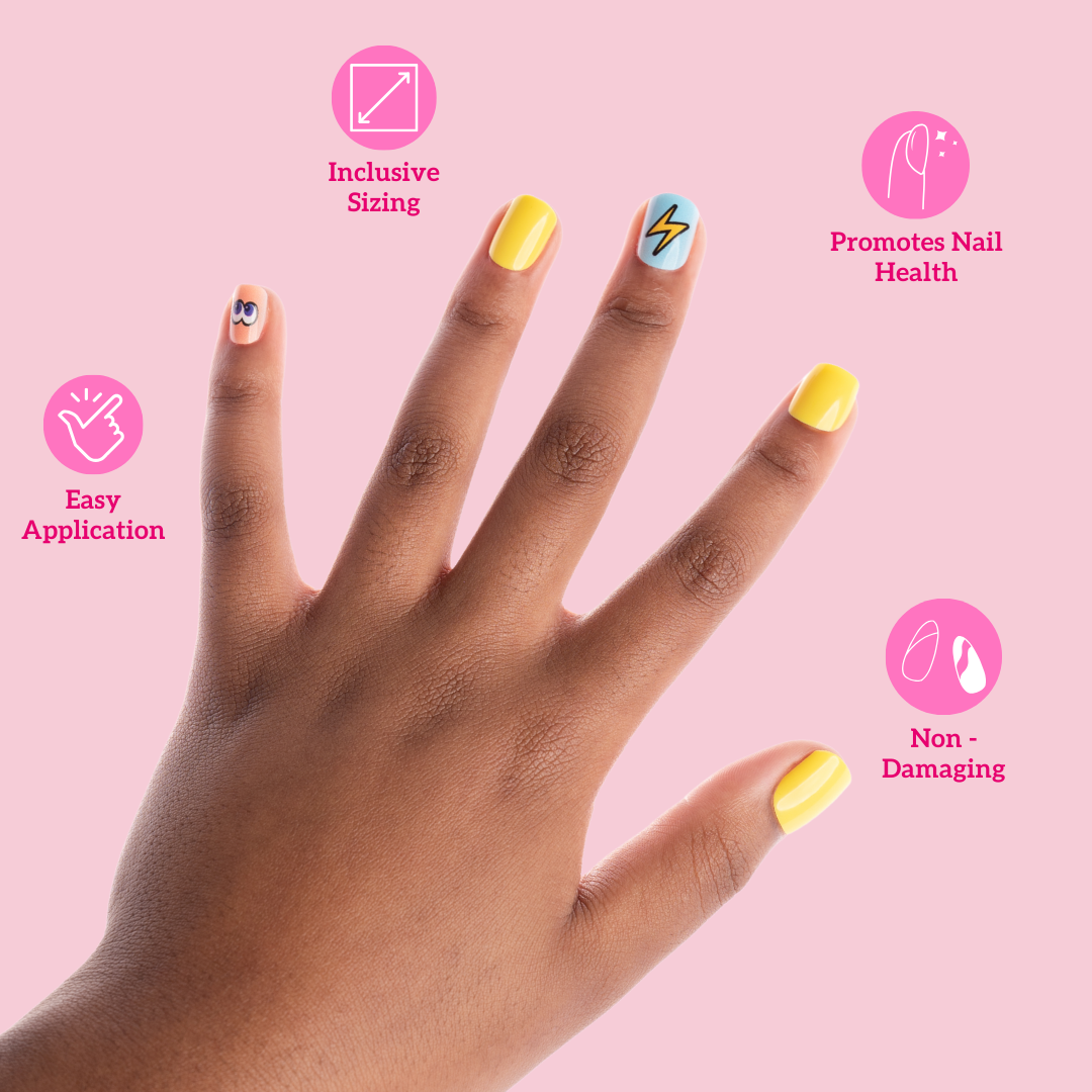 Girl Power Kids Press-On Nails