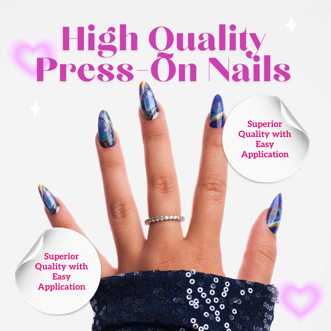 Lapis Lazuli Almond Medium Press-On Nails