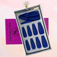 Matte Deep Blue Coffin Press-On Nails