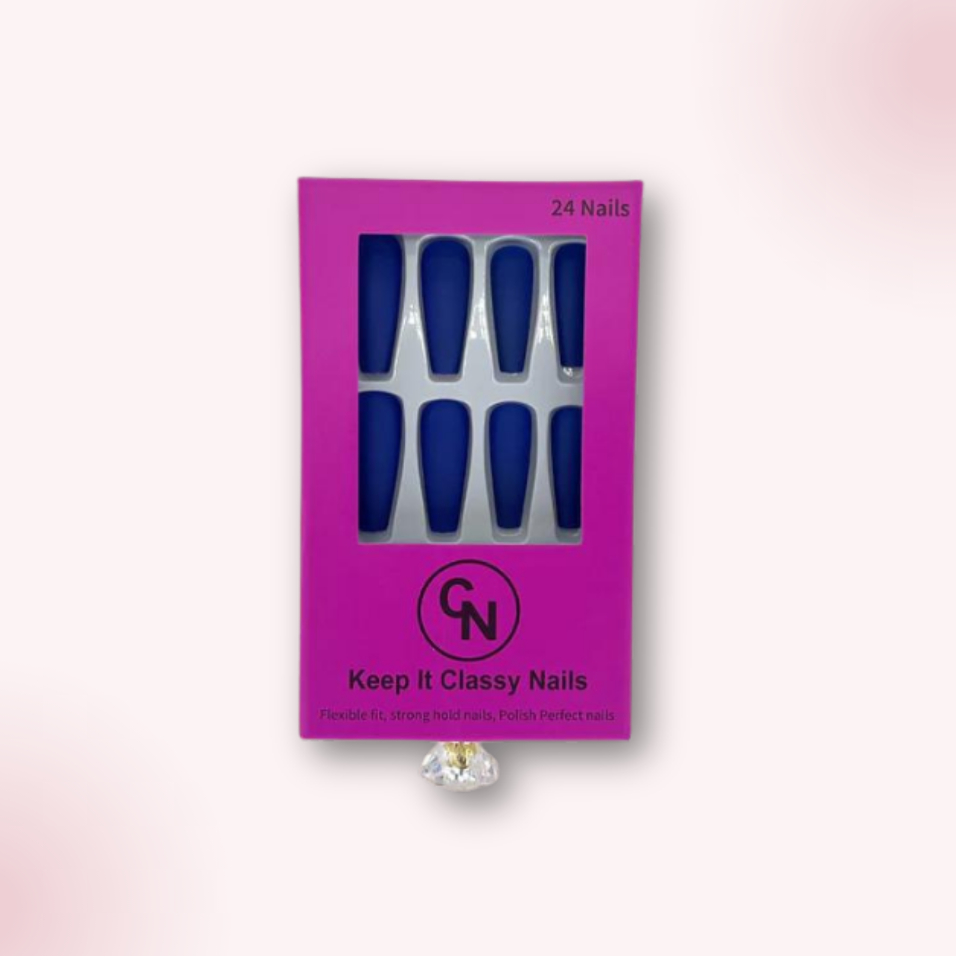 Matte Deep Blue Coffin Press-On Nails