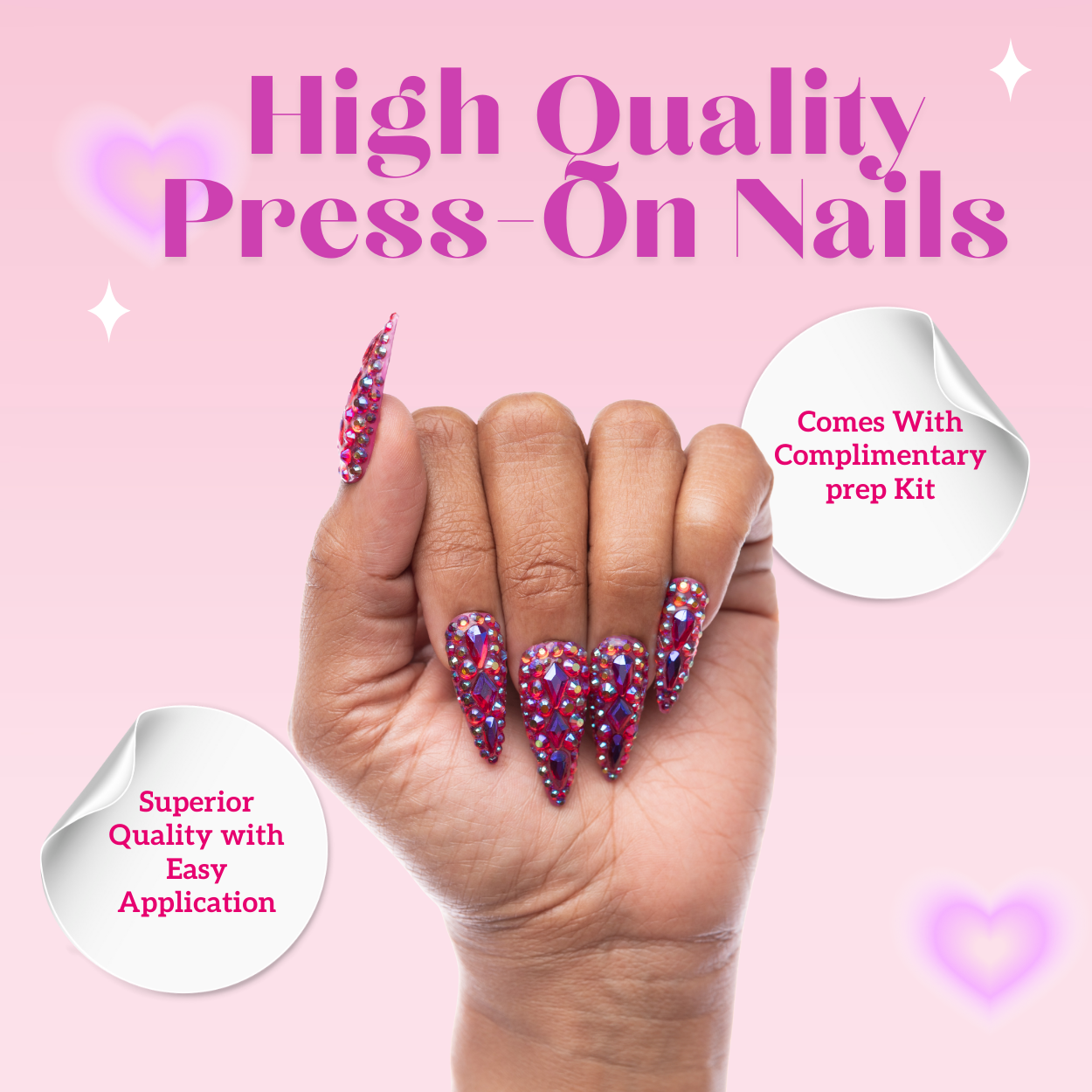 Pink Pressure Stiletto Press-On Nails