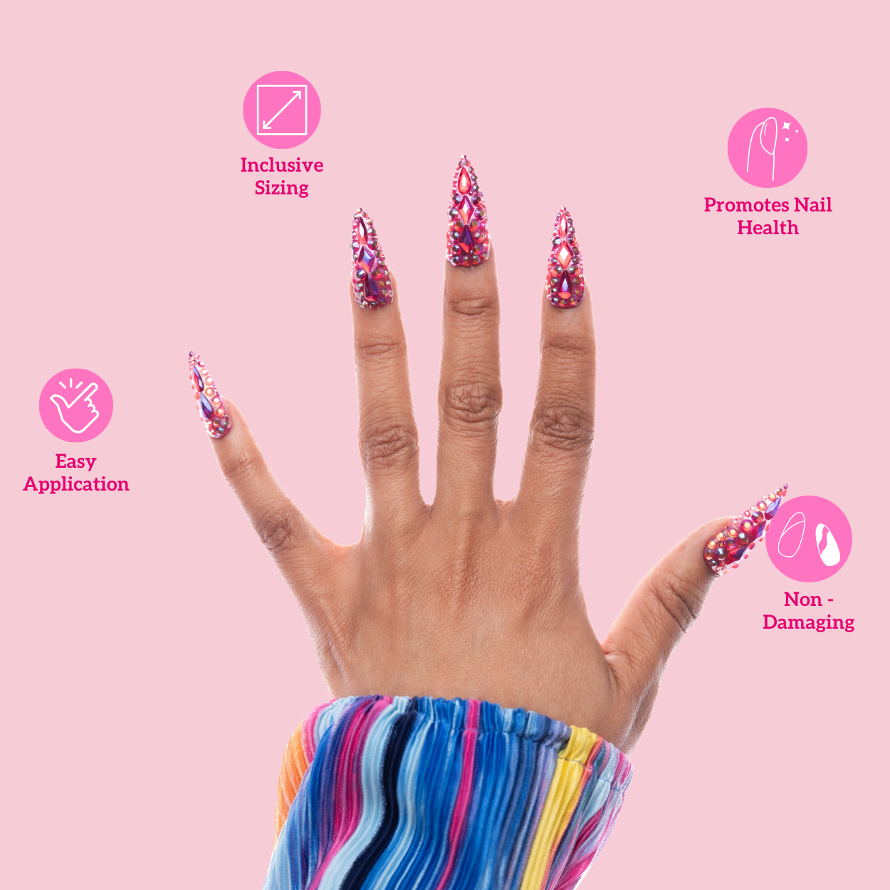 Pink Pressure Stiletto Press-On Nails