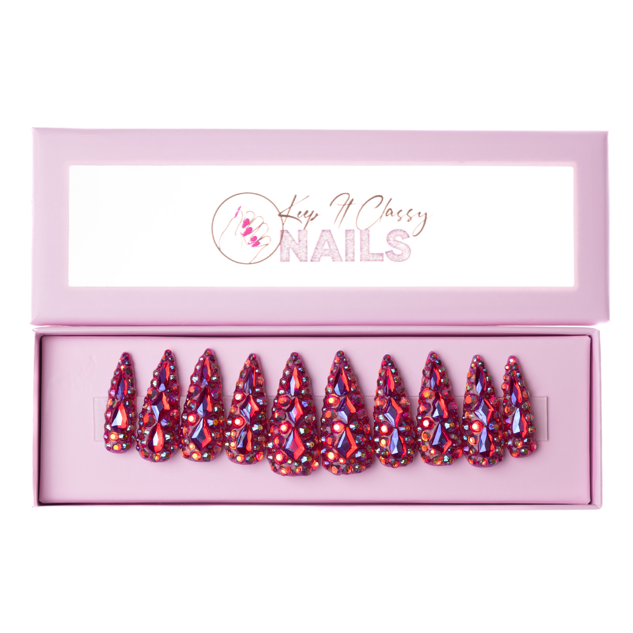 Pink Pressure Stiletto Press-On Nails