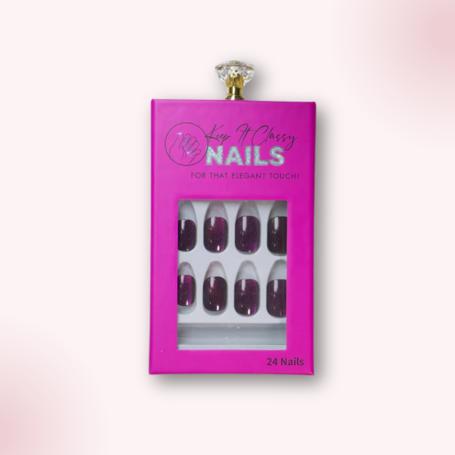 Fluorescent Plum Short Press-On Nails