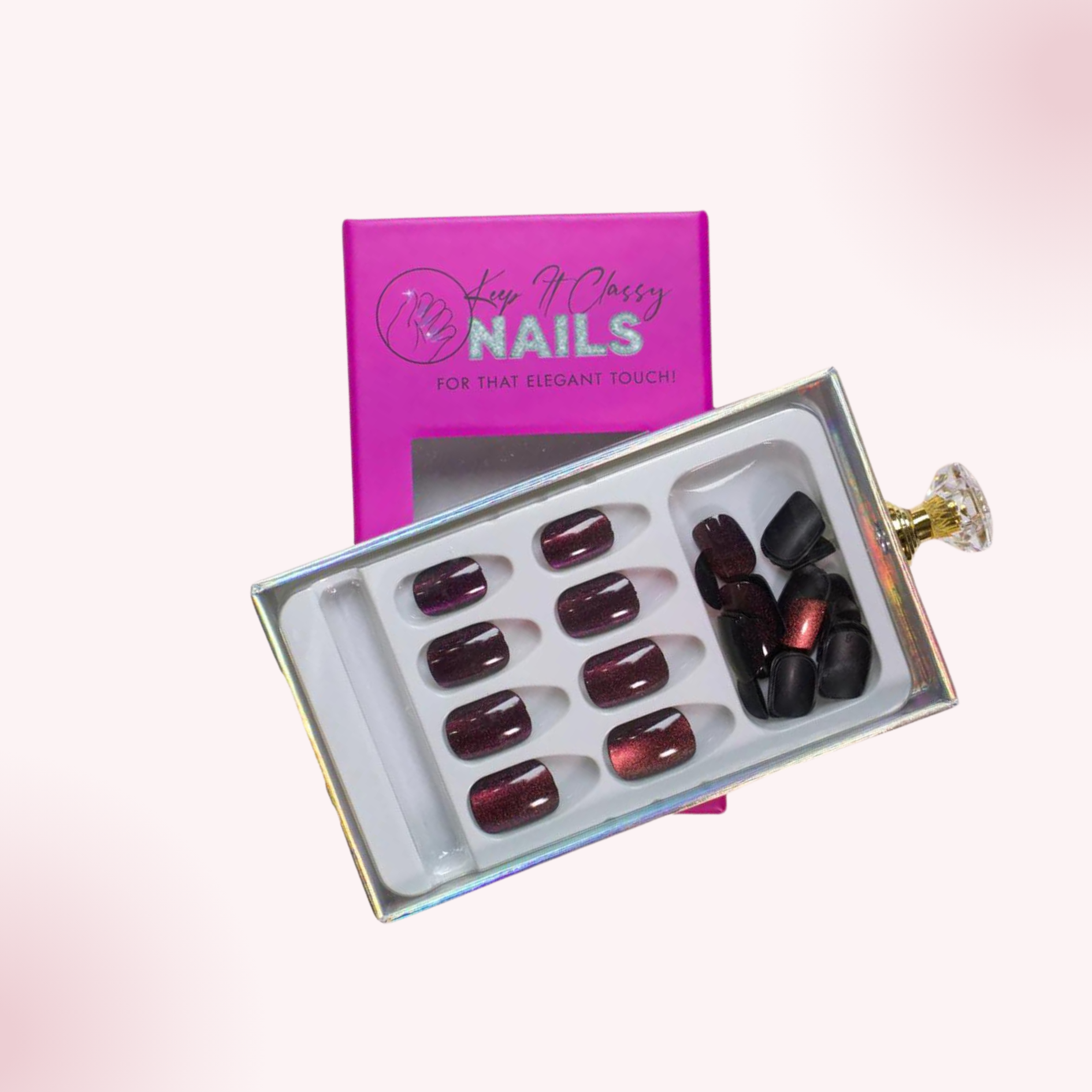 Fluorescent Plum Short Press-On Nails