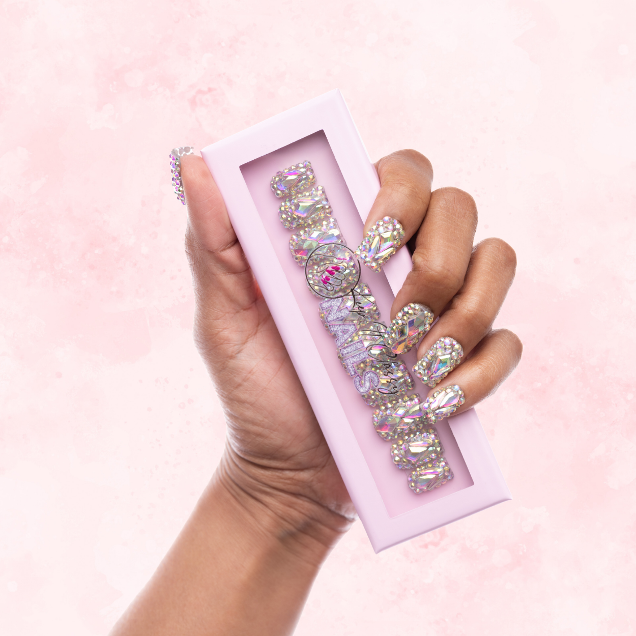 Icy Short Square Press-On Nails