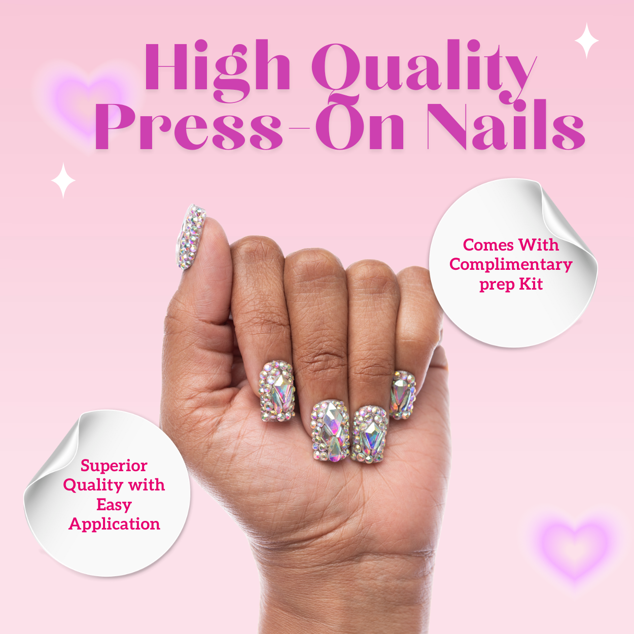 Icy Short Square Press-On Nails