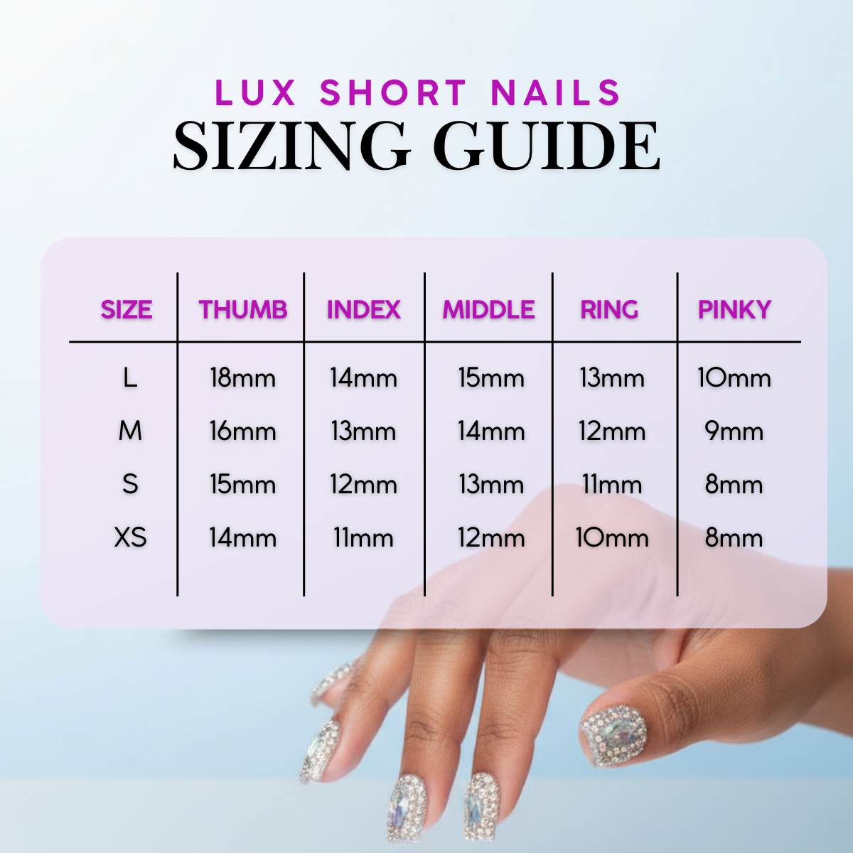 Icy Short Square Press-On Nails