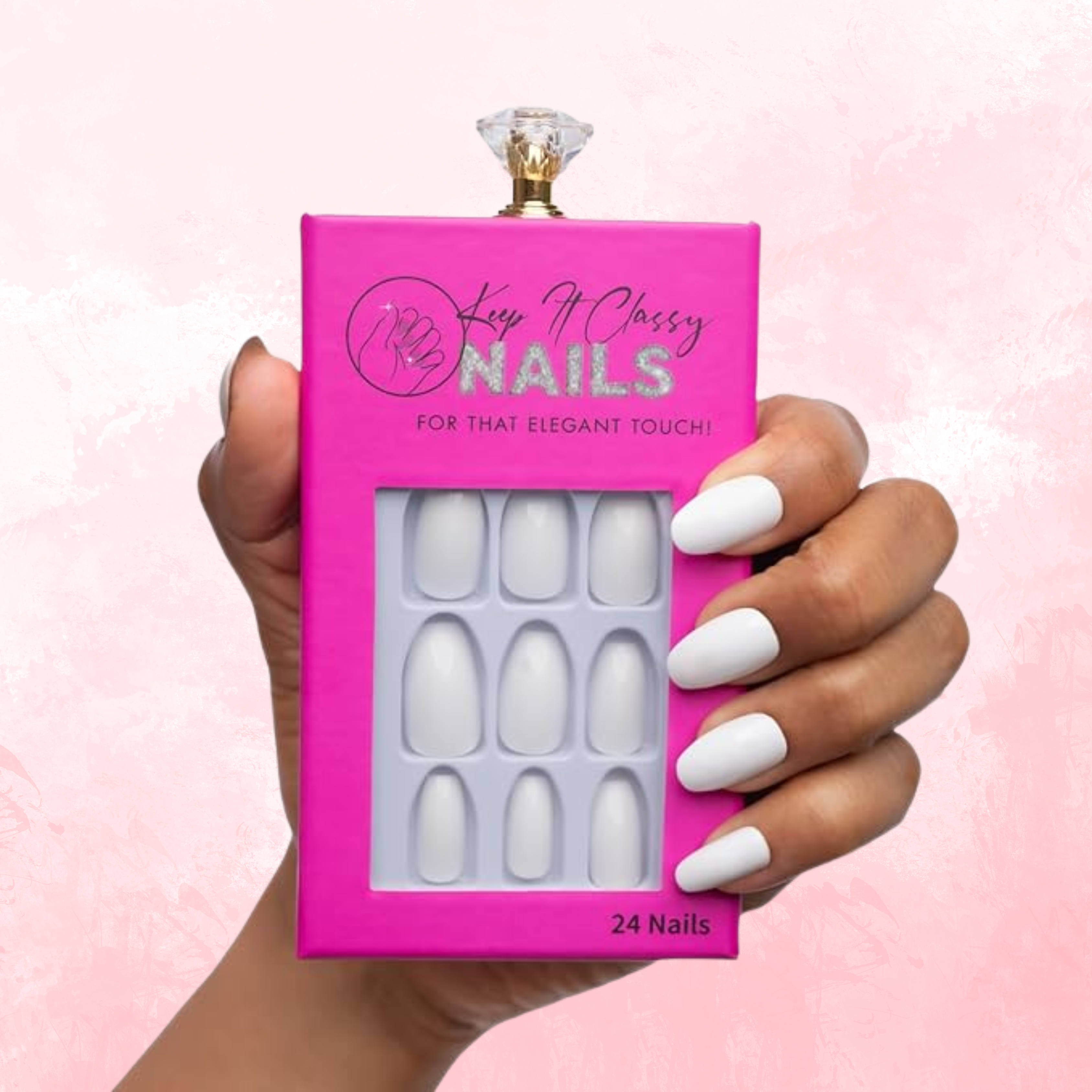 White Out Oval Press-On Nails