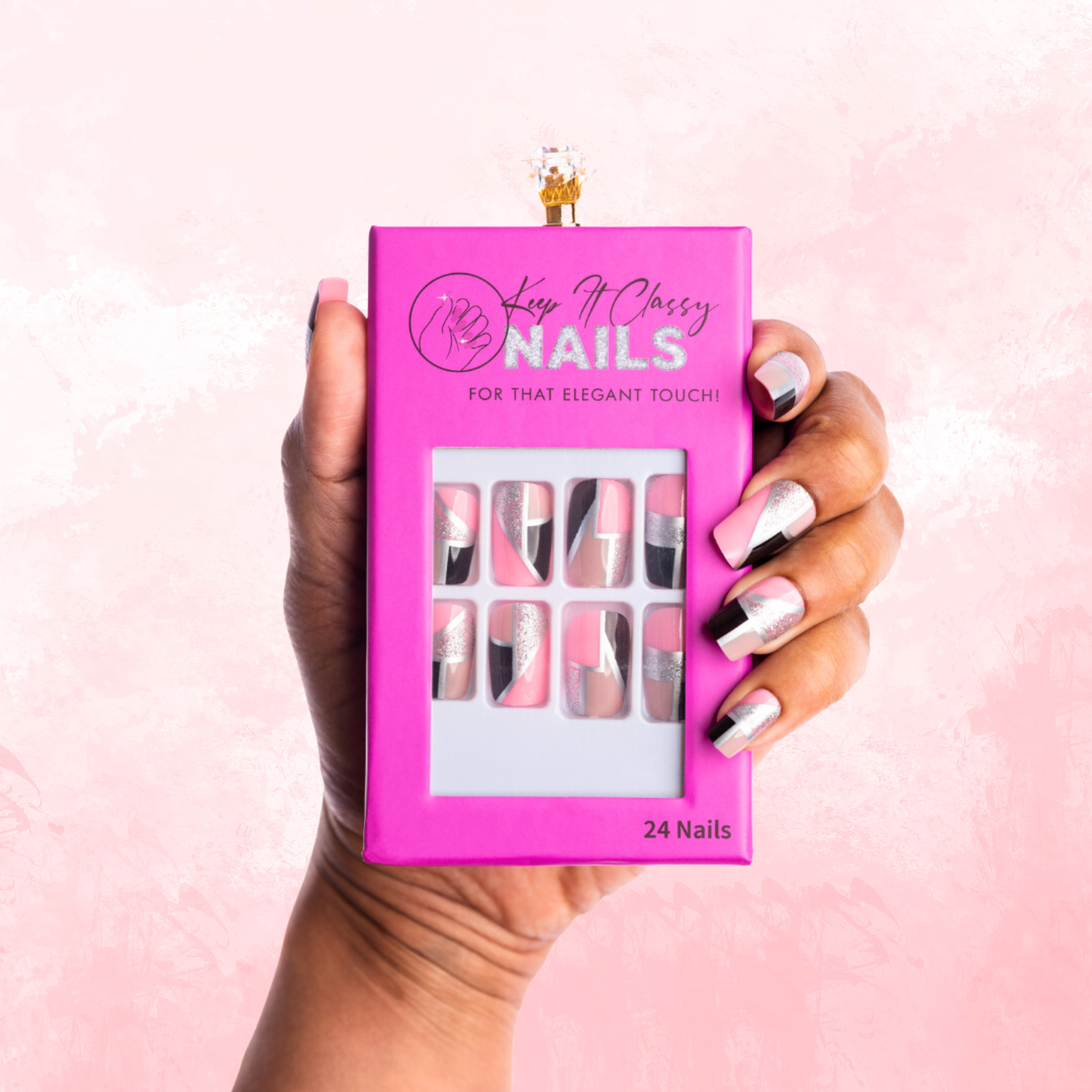 Fly Girl Square Oval Press-On Nails