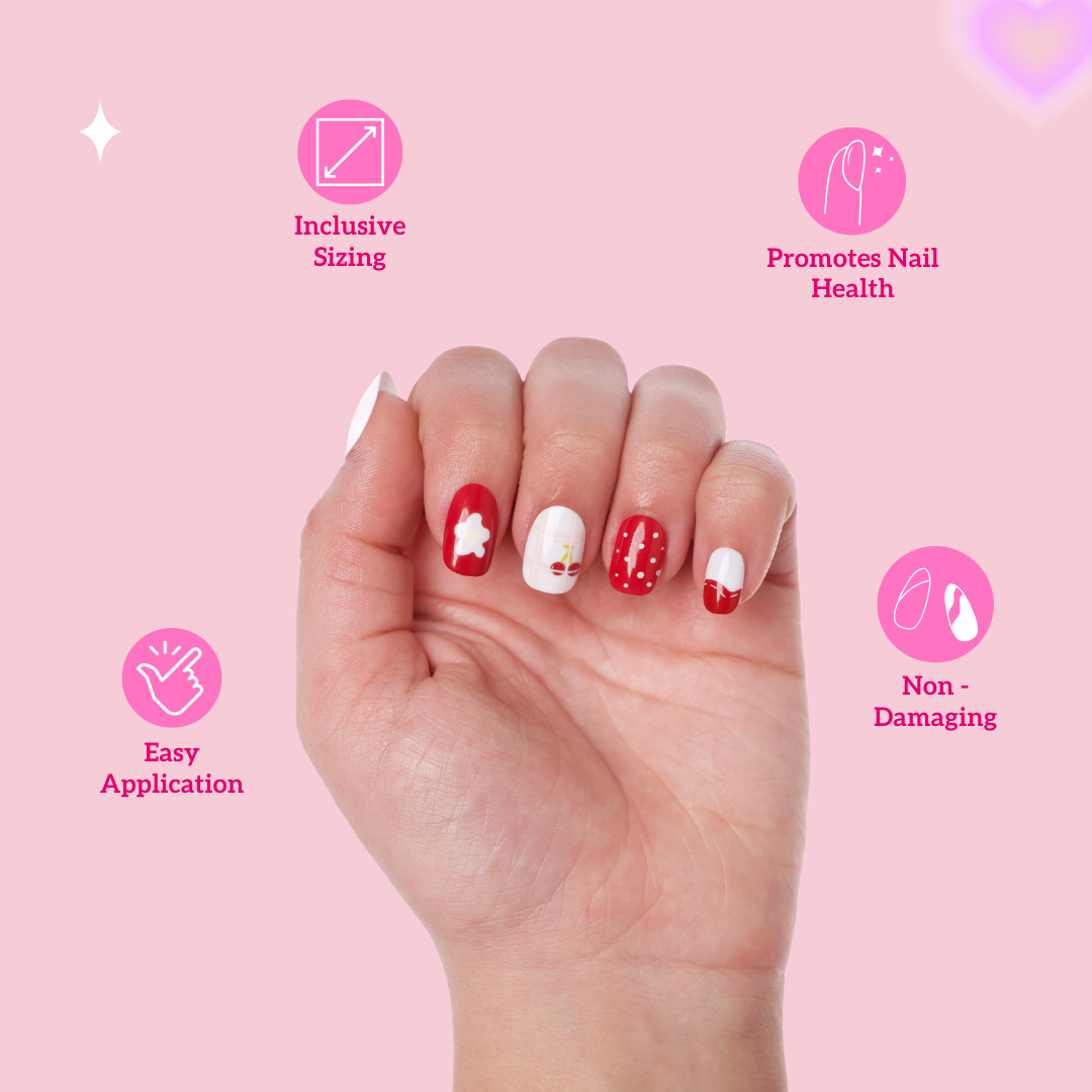 Cherry kids Press-On Nails