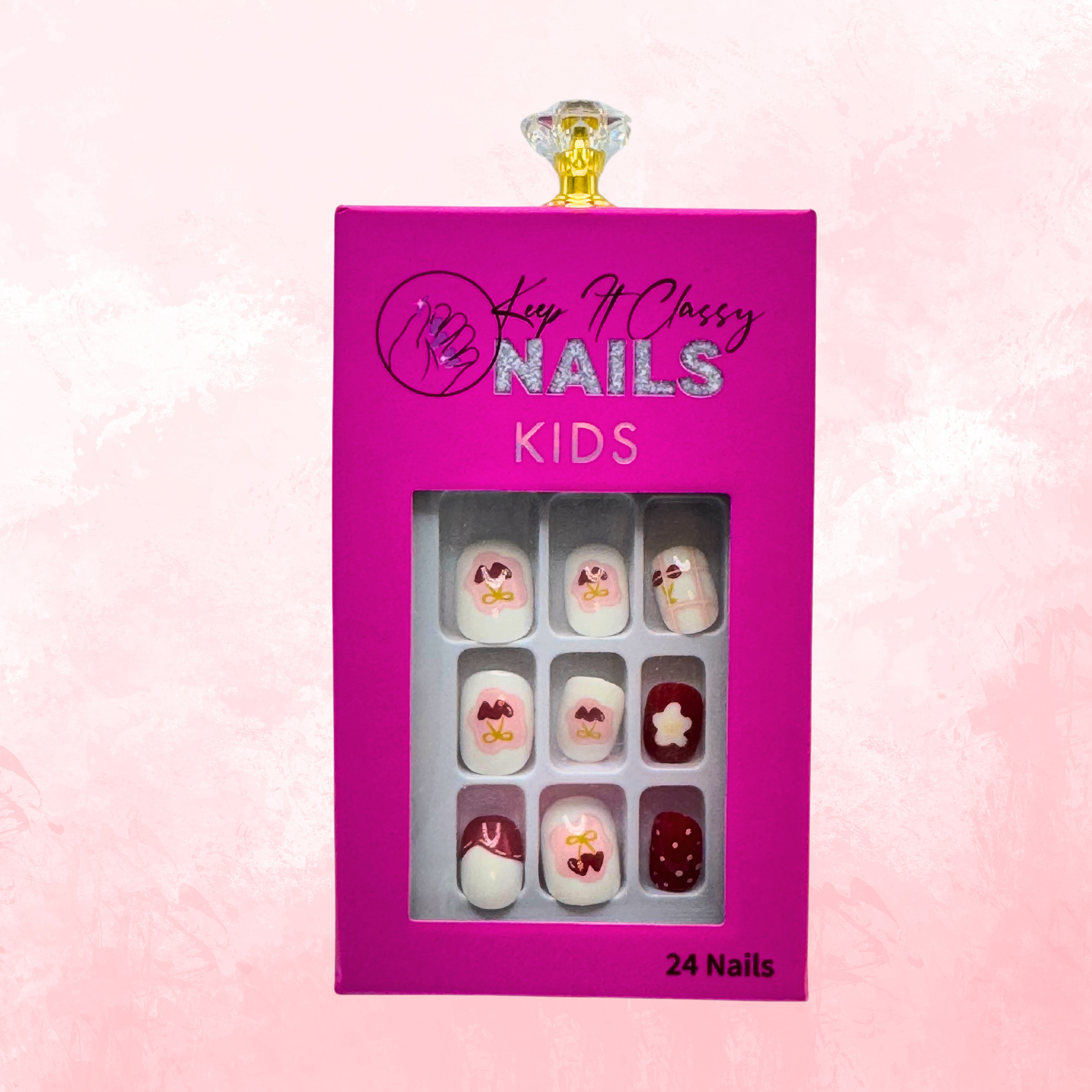 Cherry kids Press-On Nails