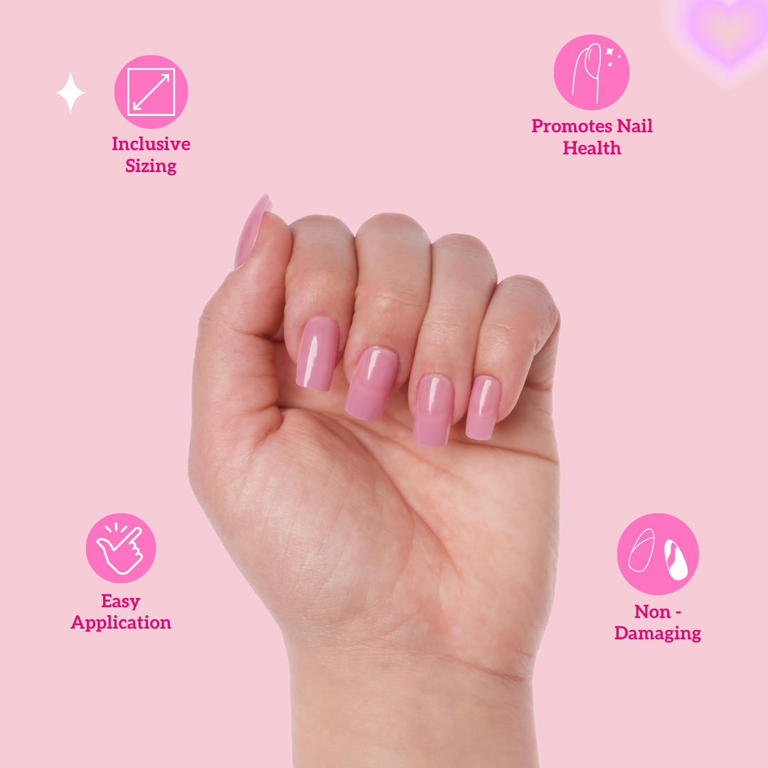 Light Pink Square Press-On Nails