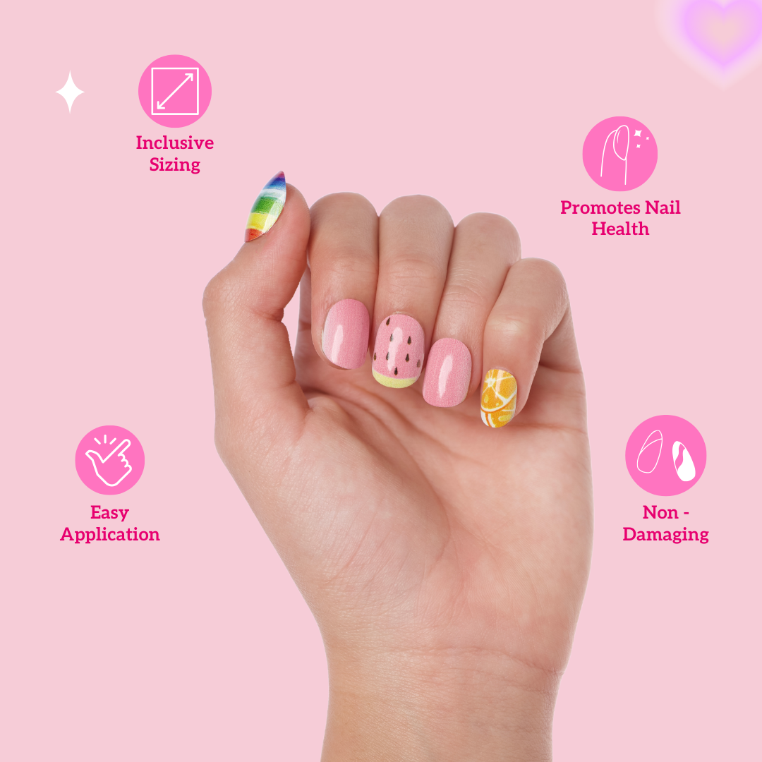 Multi Play Date Kids Press-On Nails