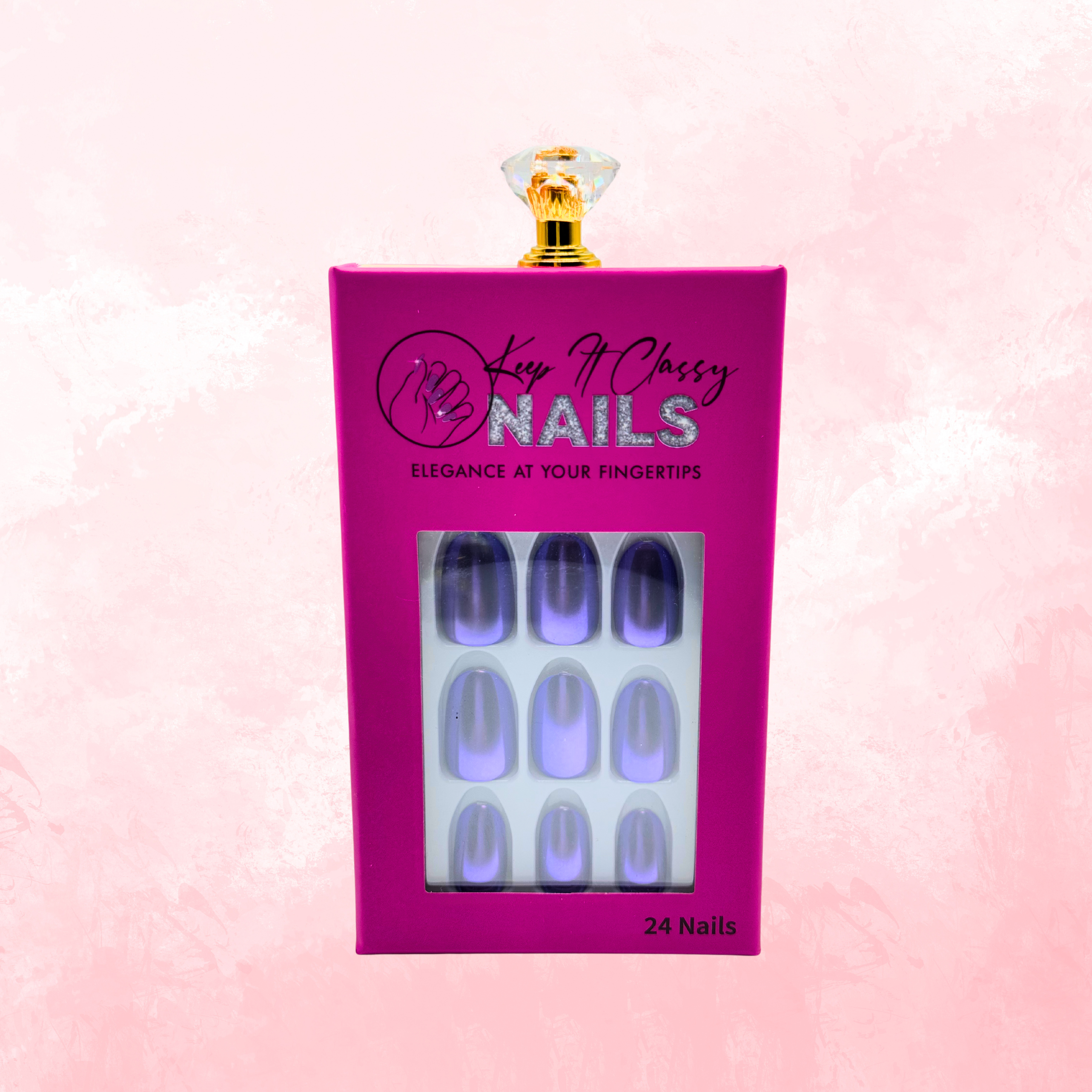 Purple Rain Chrome Almond Press-On Nails